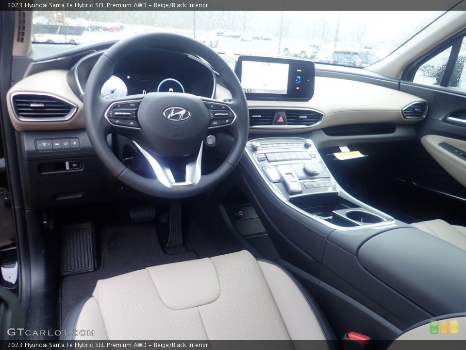 Beige/Black Interior Photo for the 2023 Hyundai Santa Fe Hybrid SEL Premium AWD #145510683