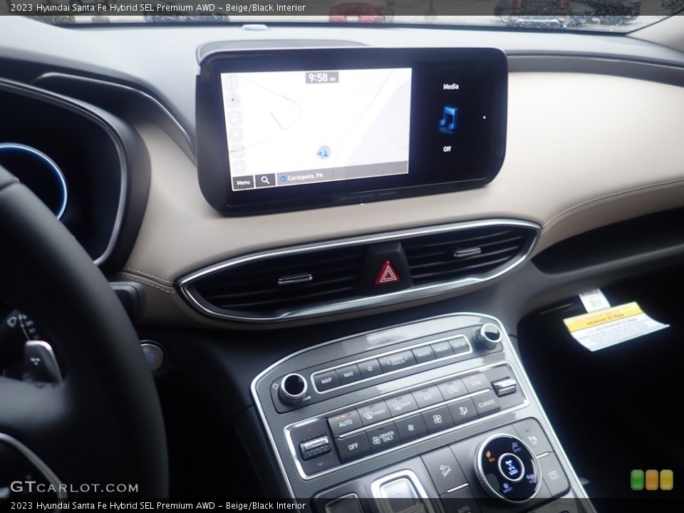 Beige/Black Interior Dashboard for the 2023 Hyundai Santa Fe Hybrid SEL Premium AWD #145510773