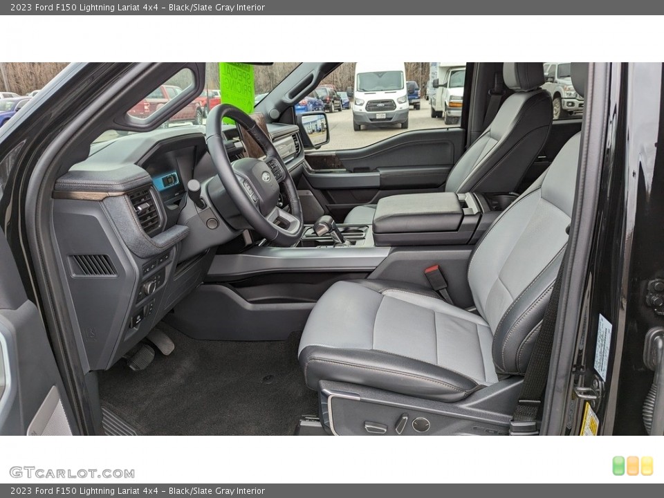 Black/Slate Gray Interior Photo for the 2023 Ford F150 Lightning Lariat 4x4 #145512180