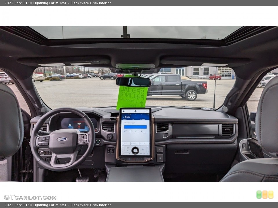 Black/Slate Gray Interior Dashboard for the 2023 Ford F150 Lightning Lariat 4x4 #145512258