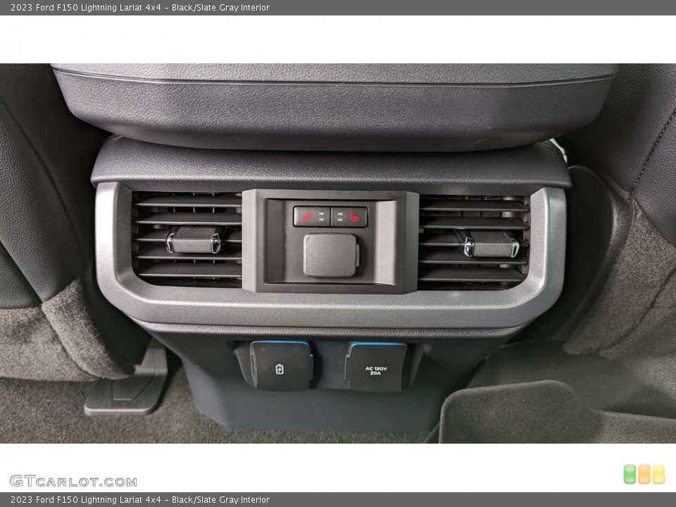 Black/Slate Gray Interior Controls for the 2023 Ford F150 Lightning Lariat 4x4 #145512300