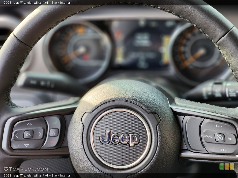 Black Interior Steering Wheel for the 2023 Jeep Wrangler Willys 4x4 #145512477