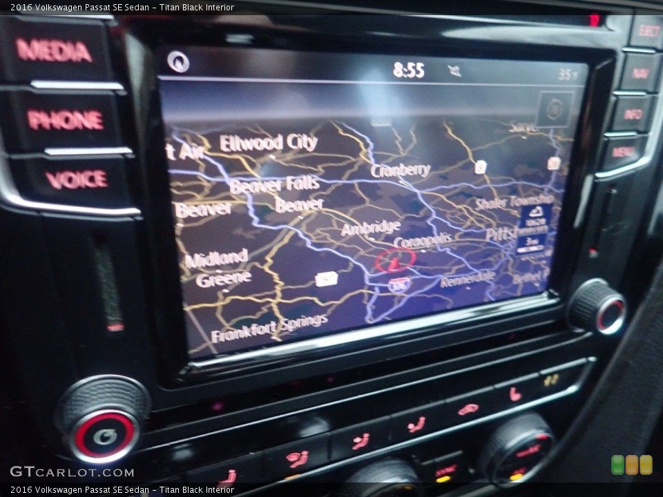 Titan Black Interior Navigation for the 2016 Volkswagen Passat SE Sedan #145513863
