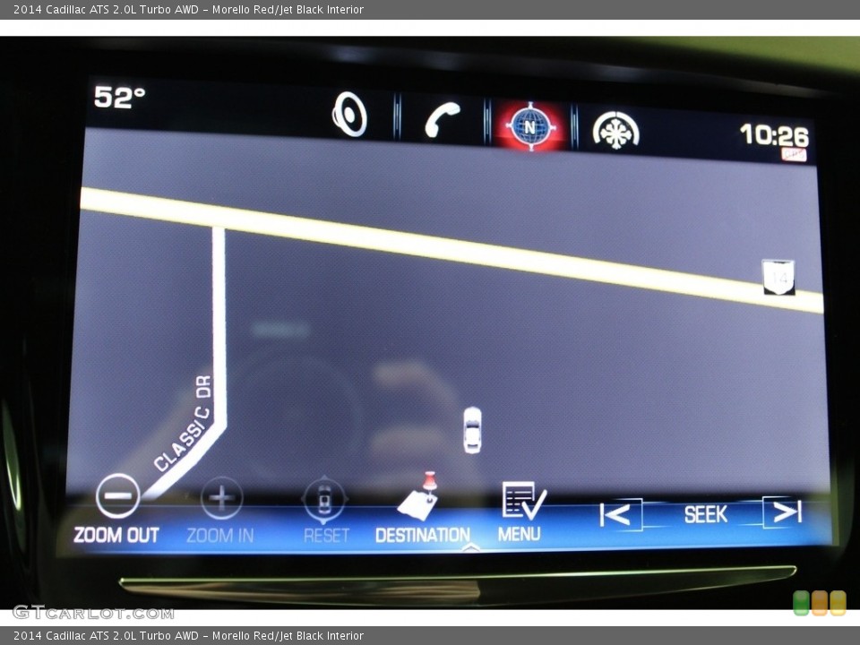 Morello Red/Jet Black Interior Navigation for the 2014 Cadillac ATS 2.0L Turbo AWD #145516049