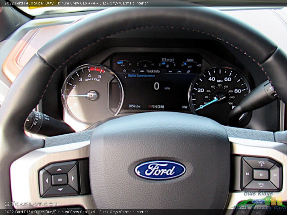 Black Onyx/Carmelo Interior Steering Wheel for the 2022 Ford F450 Super Duty Platinum Crew Cab 4x4 #145517743