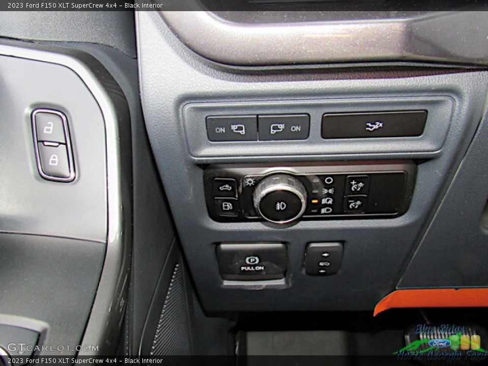 Black Interior Controls for the 2023 Ford F150 XLT SuperCrew 4x4 #145518142