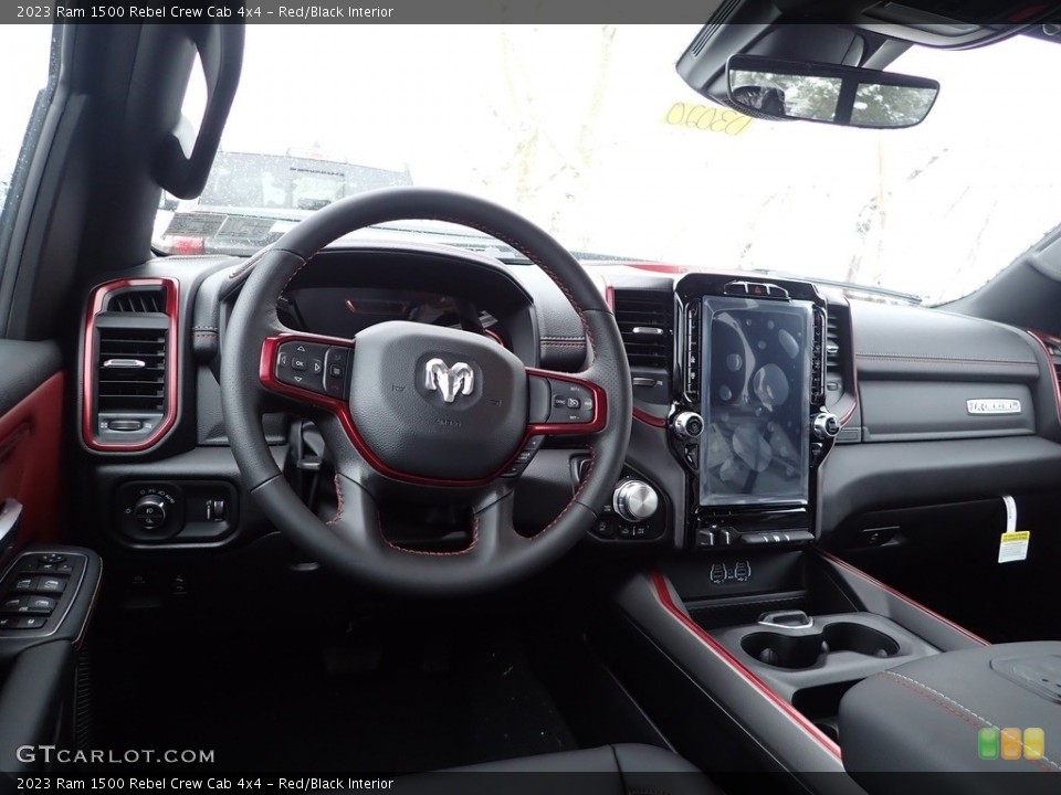 Red/Black Interior Dashboard for the 2023 Ram 1500 Rebel Crew Cab 4x4 #145521515