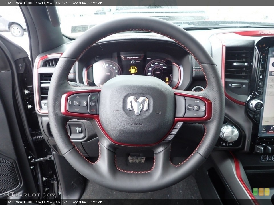 Red/Black Interior Steering Wheel for the 2023 Ram 1500 Rebel Crew Cab 4x4 #145521659