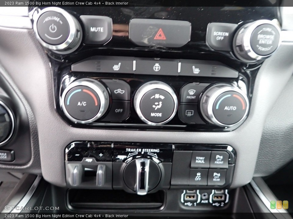 Black Interior Controls for the 2023 Ram 1500 Big Horn Night Edition Crew Cab 4x4 #145522145