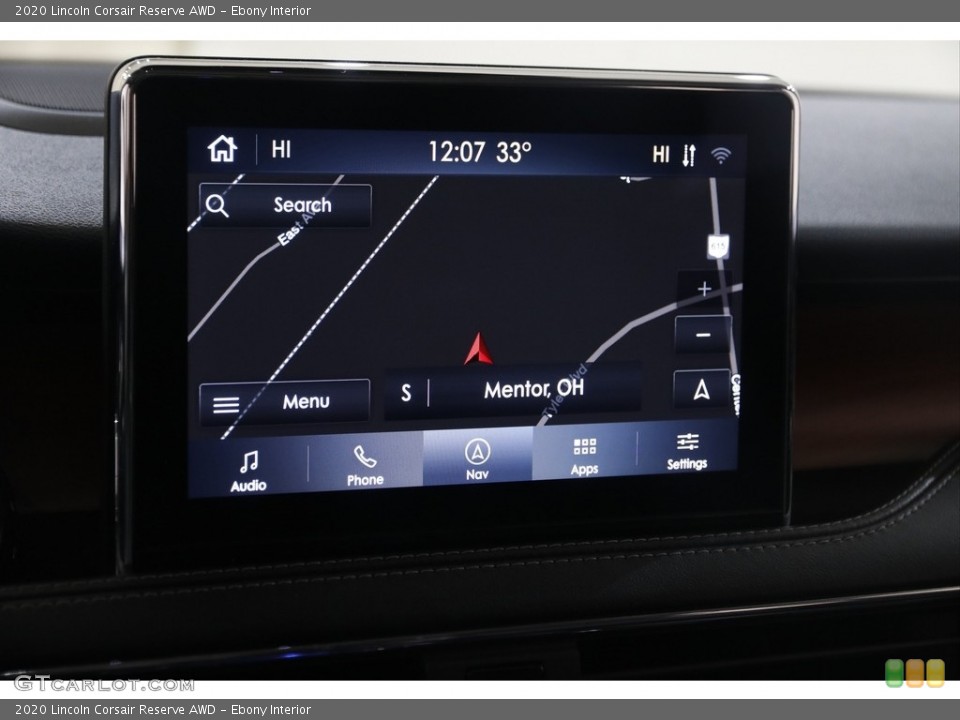 Ebony Interior Navigation for the 2020 Lincoln Corsair Reserve AWD #145523234