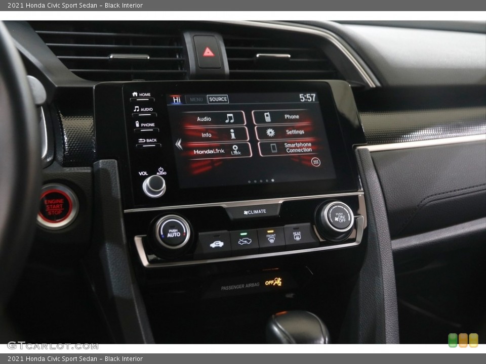 Black Interior Controls for the 2021 Honda Civic Sport Sedan #145524686