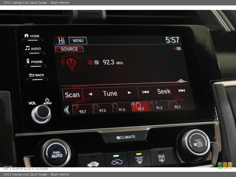 Black Interior Audio System for the 2021 Honda Civic Sport Sedan #145524701