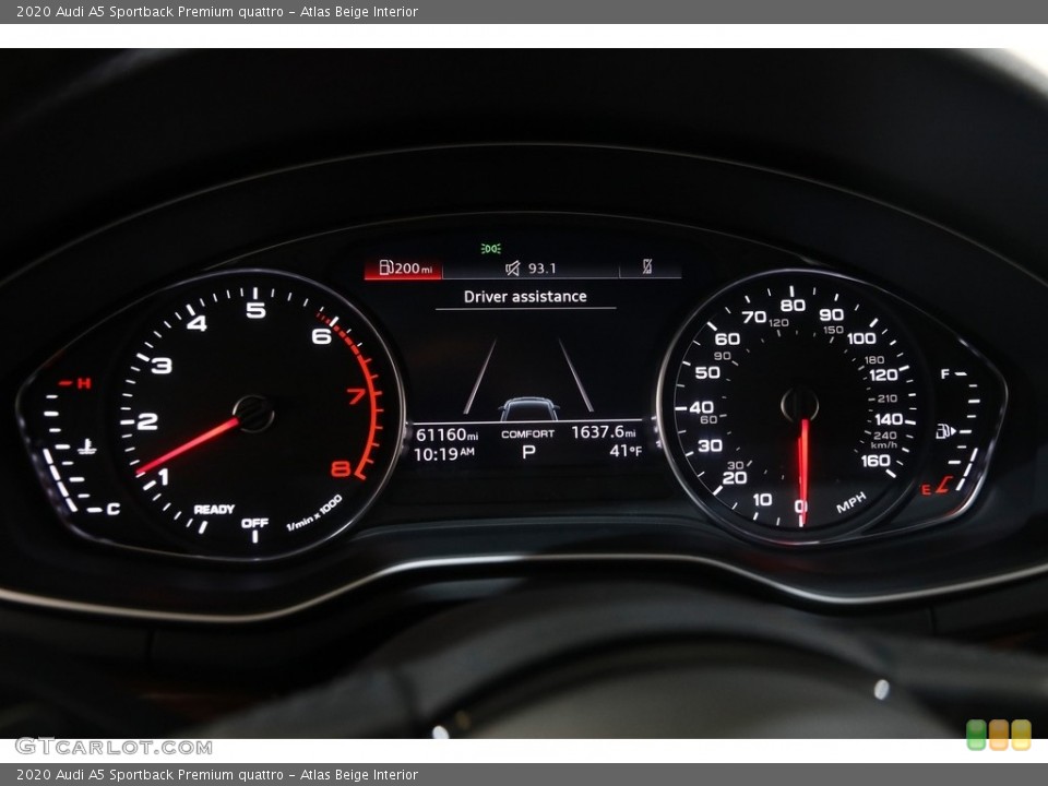 Atlas Beige Interior Gauges for the 2020 Audi A5 Sportback Premium quattro #145526297