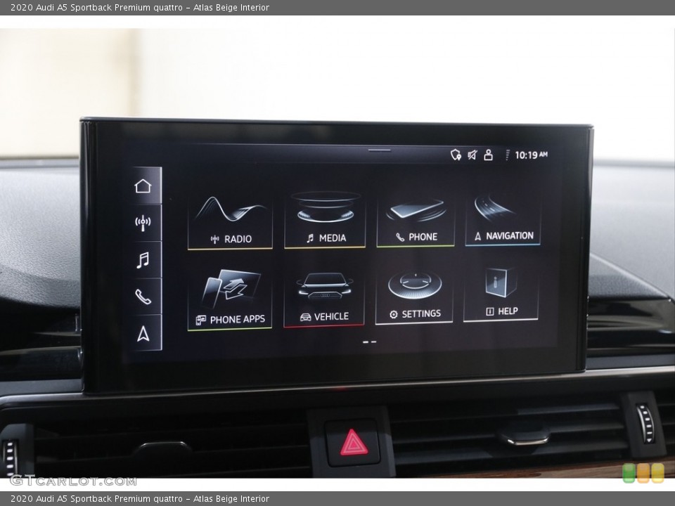 Atlas Beige Interior Controls for the 2020 Audi A5 Sportback Premium quattro #145526339