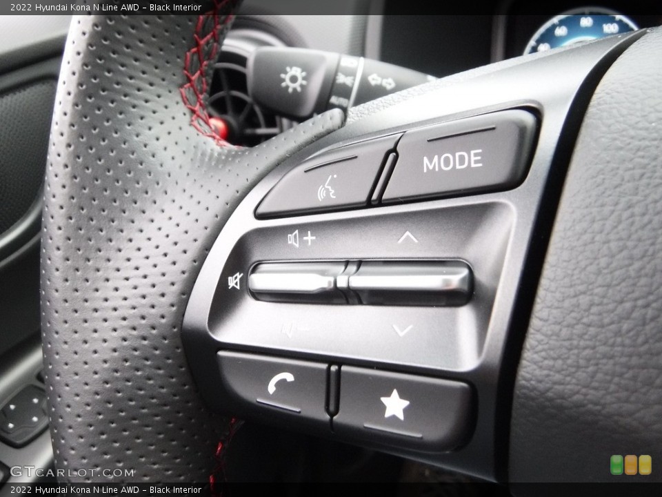 Black Interior Steering Wheel for the 2022 Hyundai Kona N Line AWD #145527224