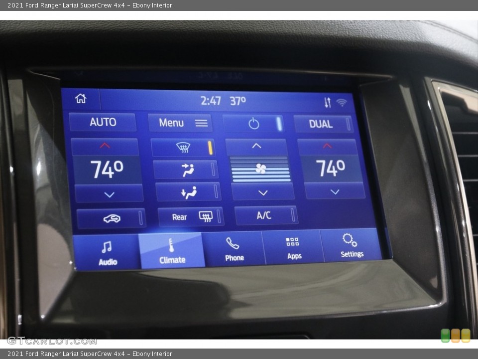 Ebony Interior Controls for the 2021 Ford Ranger Lariat SuperCrew 4x4 #145529462