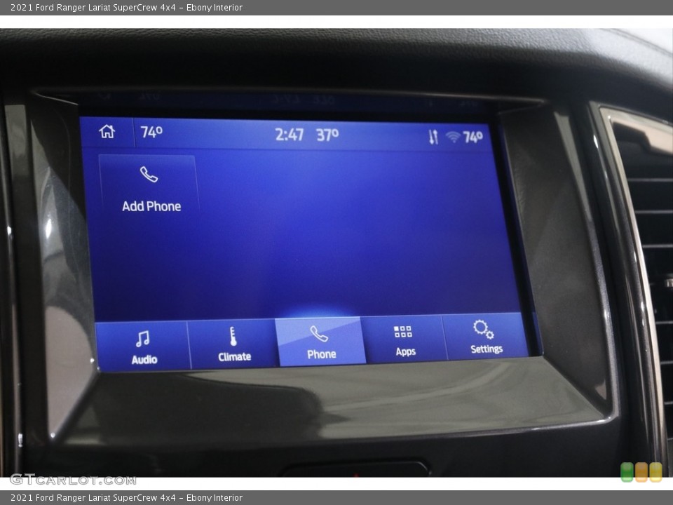 Ebony Interior Controls for the 2021 Ford Ranger Lariat SuperCrew 4x4 #145529489