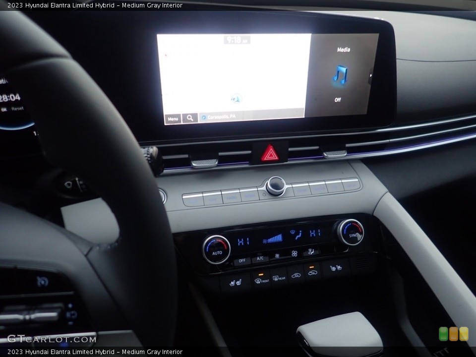 Medium Gray Interior Controls for the 2023 Hyundai Elantra Limited Hybrid #145537608