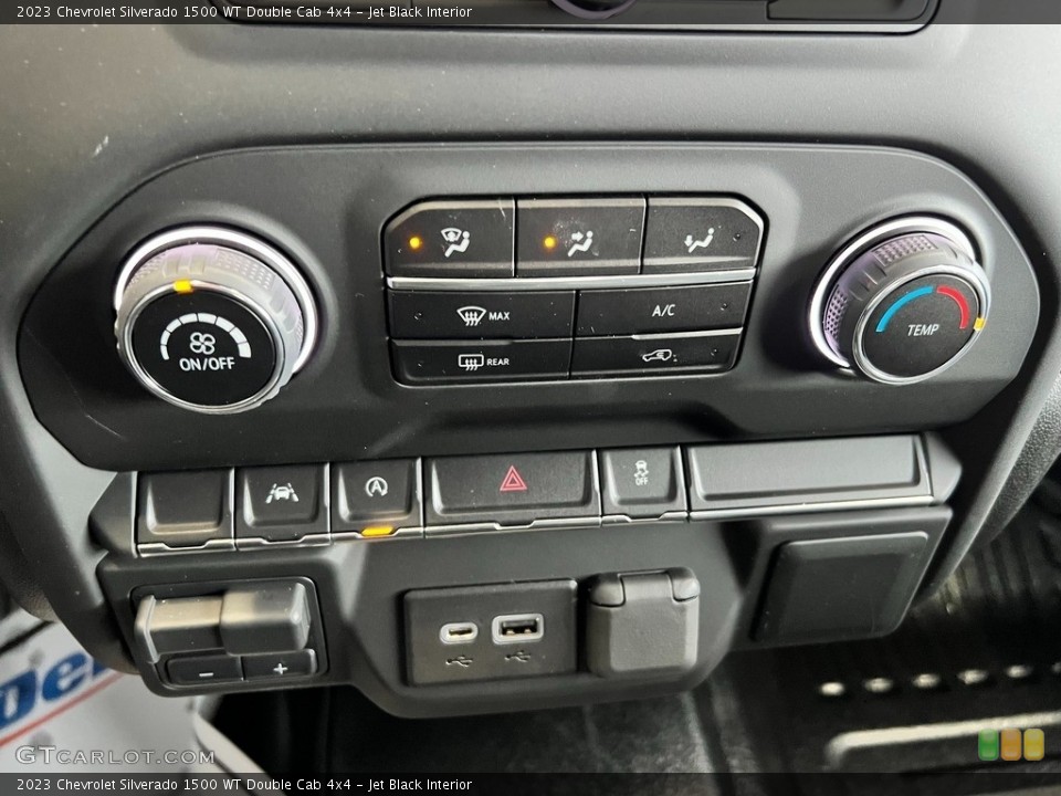 Jet Black Interior Controls for the 2023 Chevrolet Silverado 1500 WT Double Cab 4x4 #145537873