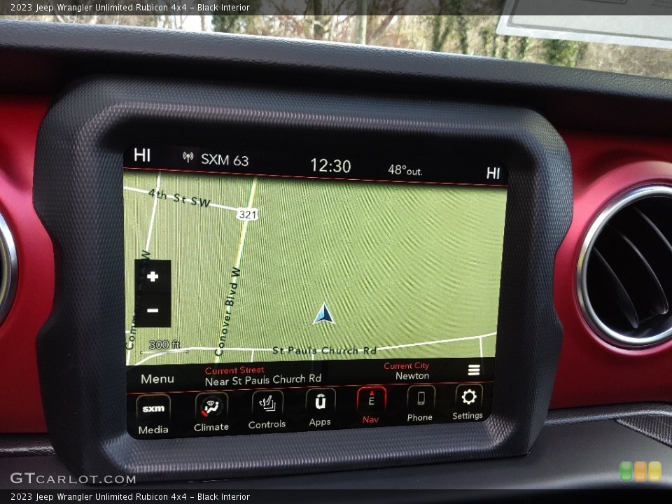 Black Interior Navigation for the 2023 Jeep Wrangler Unlimited Rubicon 4x4 #145539340