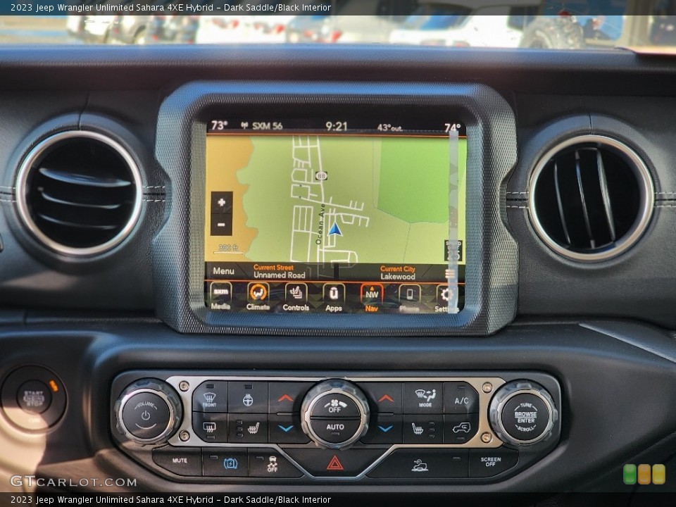 Dark Saddle/Black Interior Navigation for the 2023 Jeep Wrangler Unlimited Sahara 4XE Hybrid #145541467