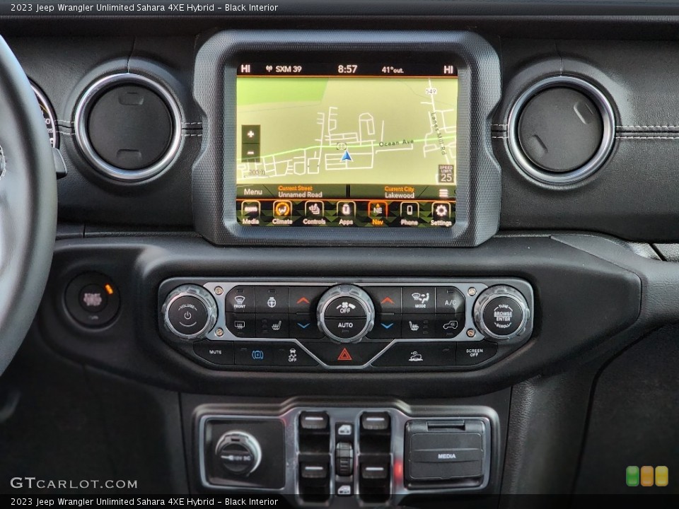 Black Interior Navigation for the 2023 Jeep Wrangler Unlimited Sahara 4XE Hybrid #145541806