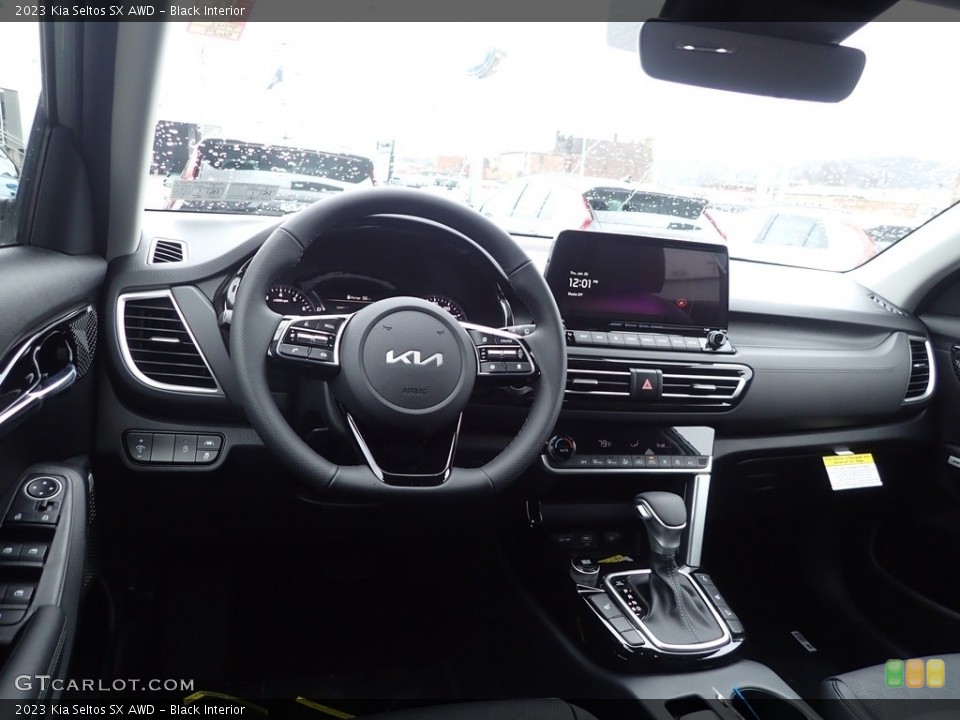 Black Interior Dashboard for the 2023 Kia Seltos SX AWD #145541836
