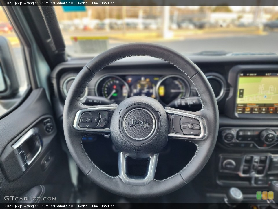 Black Interior Steering Wheel for the 2023 Jeep Wrangler Unlimited Sahara 4XE Hybrid #145541876