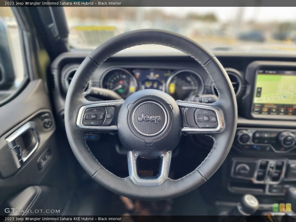 Black Interior Steering Wheel for the 2023 Jeep Wrangler Unlimited Sahara 4XE Hybrid #145542202