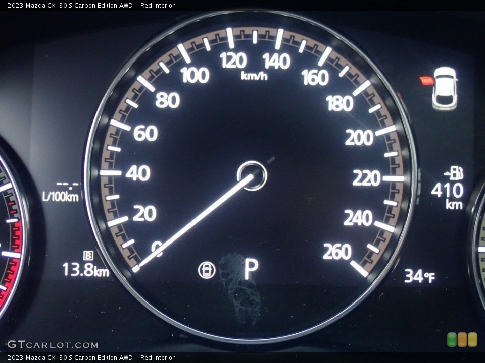 Red Interior Gauges for the 2023 Mazda CX-30 S Carbon Edition AWD #145543075