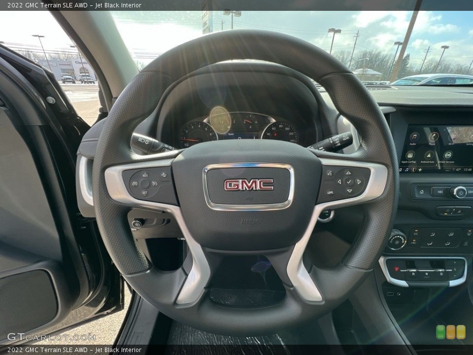 Jet Black Interior Steering Wheel for the 2022 GMC Terrain SLE AWD #145543405
