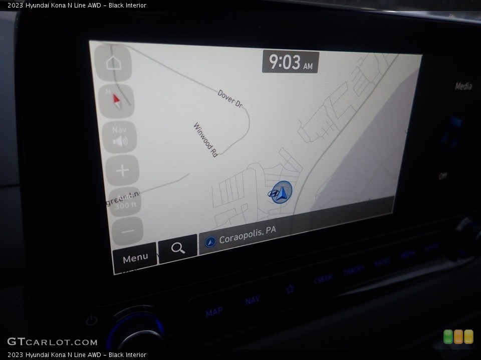 Black Interior Navigation for the 2023 Hyundai Kona N Line AWD #145544515