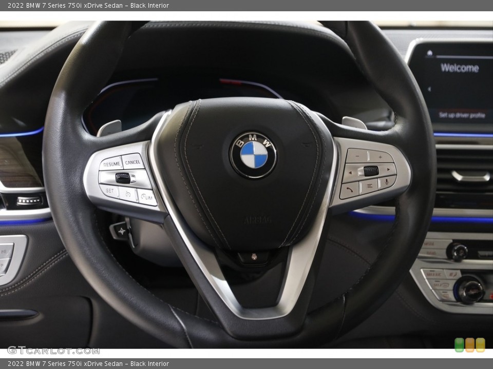 Black Interior Steering Wheel for the 2022 BMW 7 Series 750i xDrive Sedan #145545160