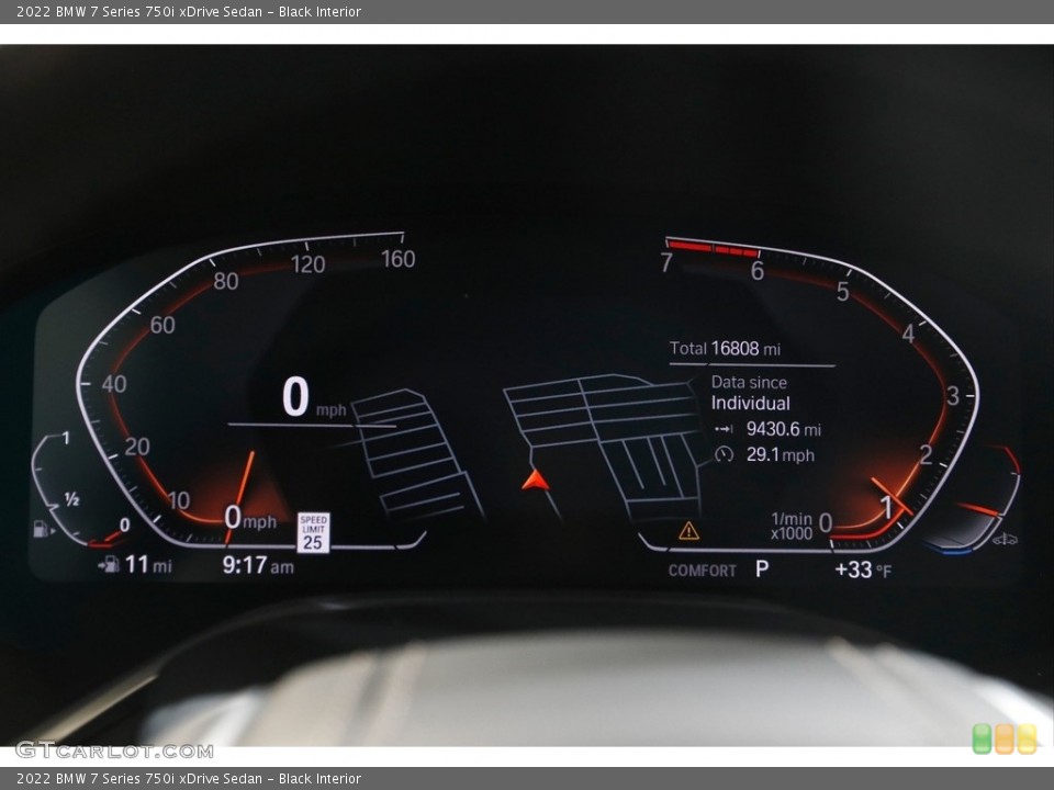 Black Interior Gauges for the 2022 BMW 7 Series 750i xDrive Sedan #145545163