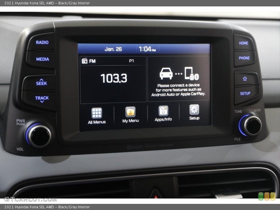 Black/Gray Interior Controls for the 2021 Hyundai Kona SEL AWD #145545247