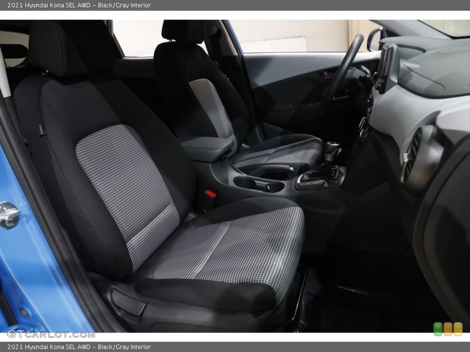 Black/Gray 2021 Hyundai Kona Interiors
