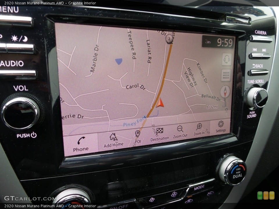 Graphite Interior Navigation for the 2020 Nissan Murano Platinum AWD #145547460