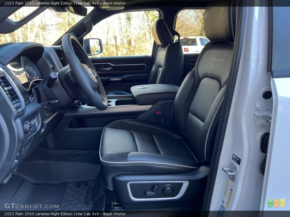 Black Interior Front Seat for the 2023 Ram 1500 Laramie Night Edition Crew Cab 4x4 #145553344