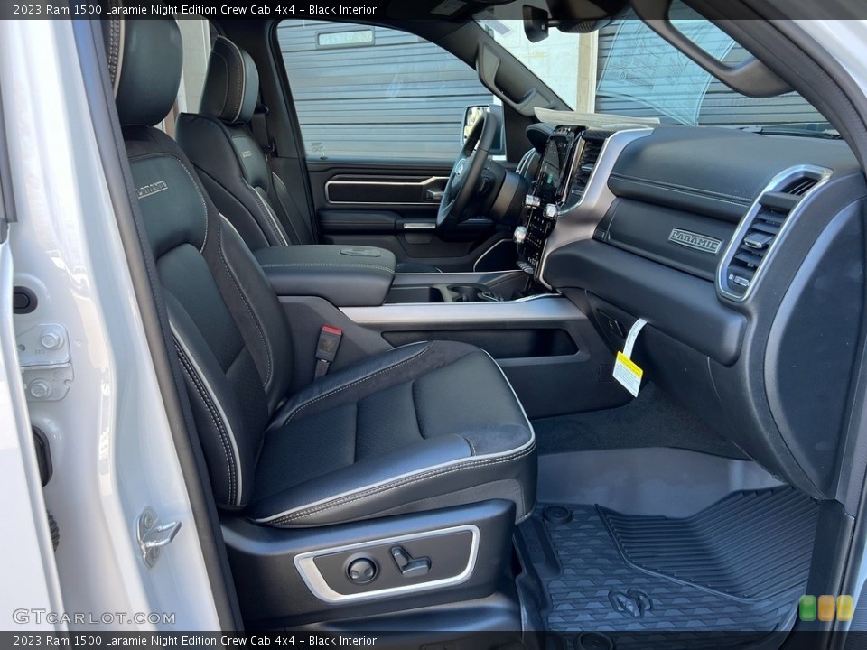Black Interior Front Seat for the 2023 Ram 1500 Laramie Night Edition Crew Cab 4x4 #145553392