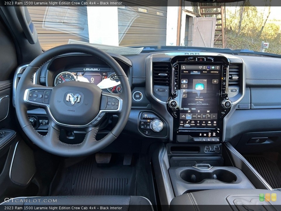 Black Interior Dashboard for the 2023 Ram 1500 Laramie Night Edition Crew Cab 4x4 #145553401