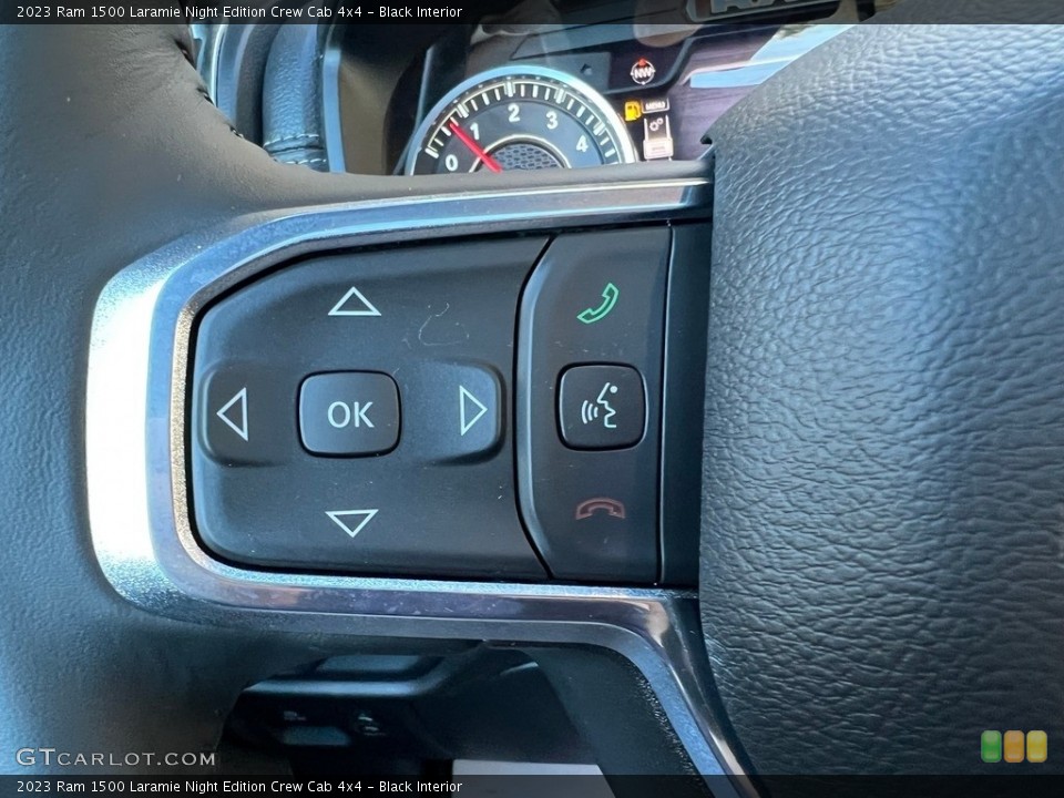 Black Interior Steering Wheel for the 2023 Ram 1500 Laramie Night Edition Crew Cab 4x4 #145553410