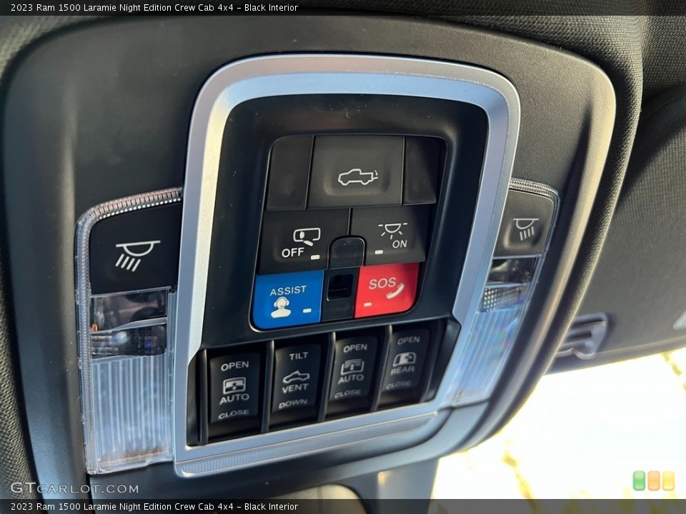 Black Interior Controls for the 2023 Ram 1500 Laramie Night Edition Crew Cab 4x4 #145553522