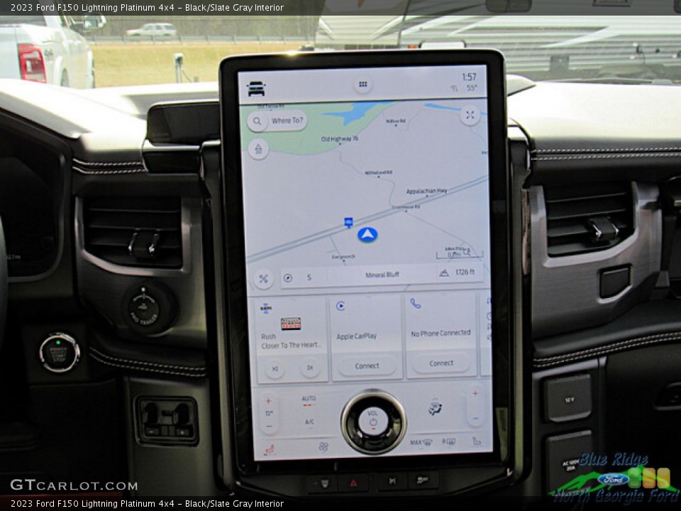 Black/Slate Gray Interior Navigation for the 2023 Ford F150 Lightning Platinum 4x4 #145555423