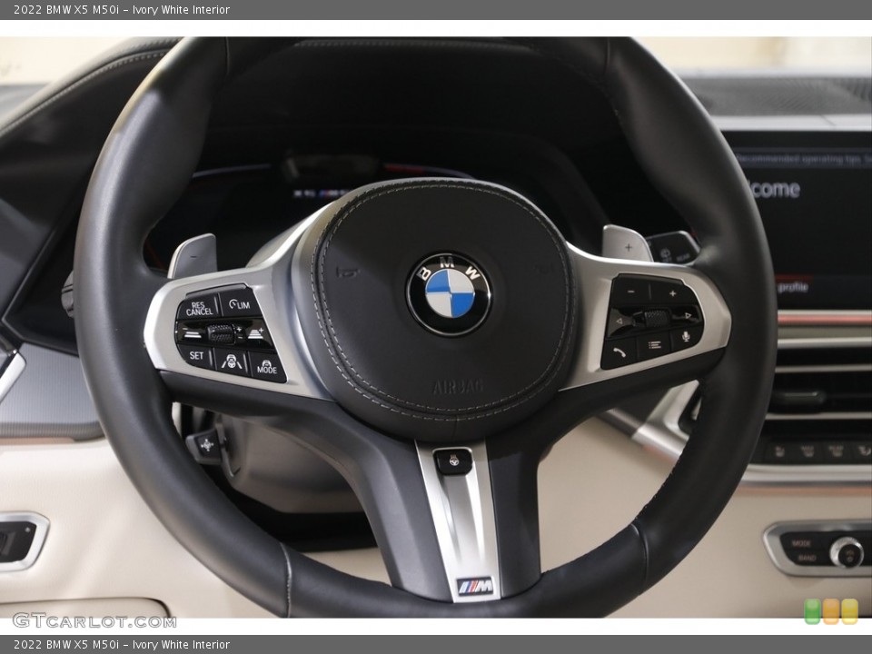 Ivory White Interior Steering Wheel for the 2022 BMW X5 M50i #145557314
