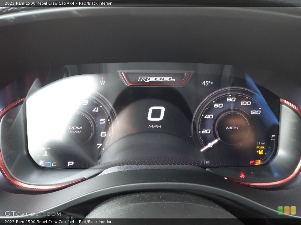 Red/Black Interior Gauges for the 2023 Ram 1500 Rebel Crew Cab 4x4 #145560755