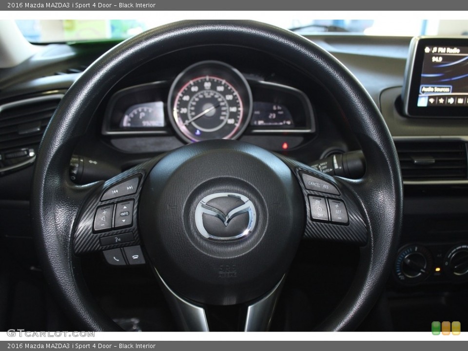 Black Interior Steering Wheel for the 2016 Mazda MAZDA3 i Sport 4 Door #145570356