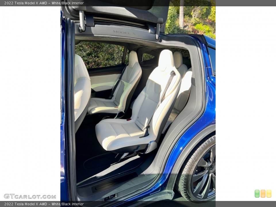 White/Black Interior Rear Seat for the 2022 Tesla Model X AWD #145570943