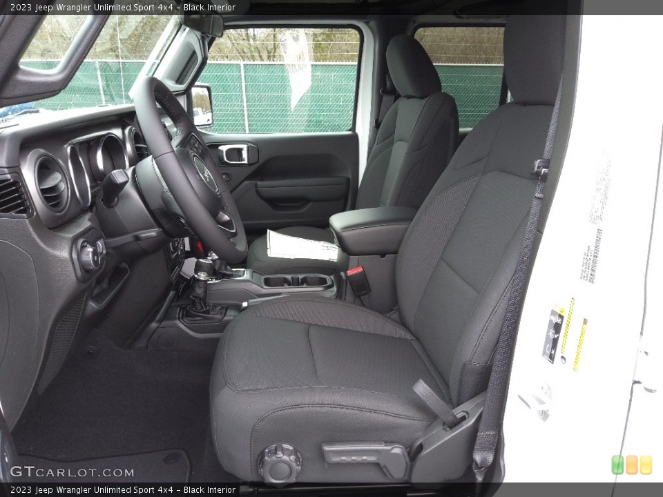 Black Interior Front Seat for the 2023 Jeep Wrangler Unlimited Sport 4x4 #145572150