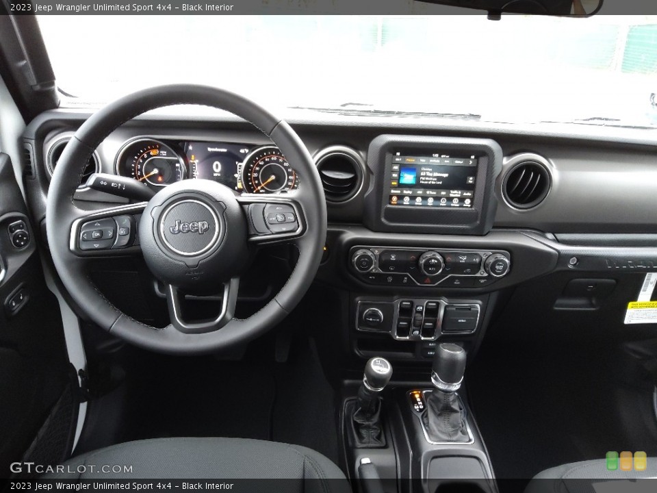 Black Interior Dashboard for the 2023 Jeep Wrangler Unlimited Sport 4x4 #145572285
