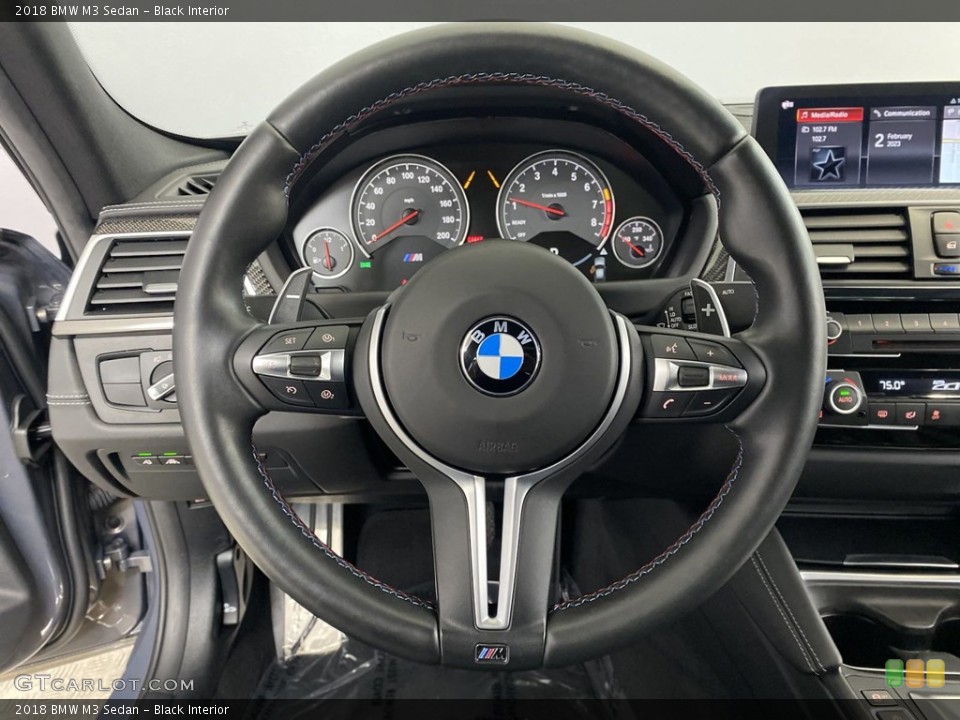 Black Interior Steering Wheel for the 2018 BMW M3 Sedan #145575191
